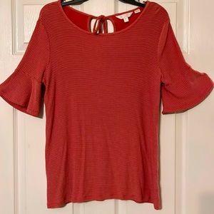 Lauren Conrad striped tunic with bell sleeves sz Med